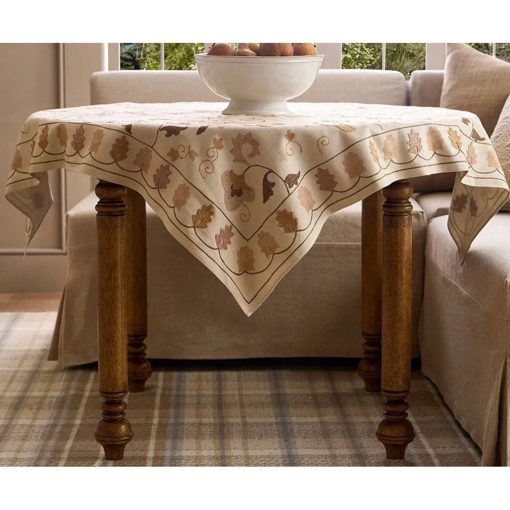 Pottery Barn Fall Suzani Embroidered Table Throw & Napkins, NWT, Retail $197